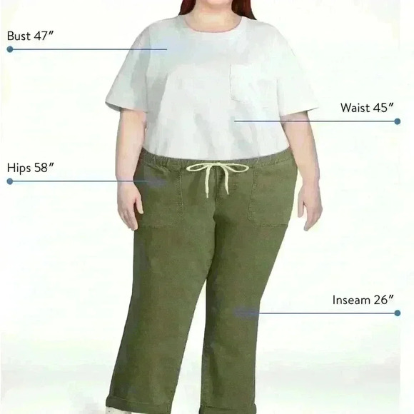 Time and Tru Utility Pants - High Rise, Relaxed Fit, Cropped | Size XXL 🌿 - Picture 4 of 4